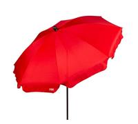 AKTIVE Sombrilla playa grande, 200 cm, Color rojo, Mástil acero, Inclinable y regulable en altura, Tejido poliéster, Protección UV30, Sombrillas grandes, Incluye funda transporte con asa (62333)