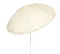 Aktive - Sombrilla playa inclinable 200 cm, parasol portátil con mástil acero, diseño con flecos, protección solar UV50, poliéster resistente, 16 varillas, funda transporte, accesorios verano,