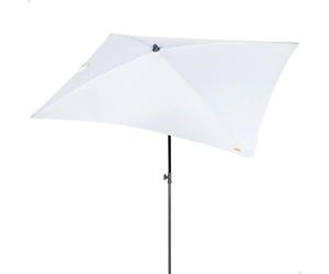 Aktive - Sombrilla rectangular 180x120 cm, color neutro, con protección UV30, para jardín, poliéster, 4 varillas, para terraza, para balcón, para exterior, funda incluida, especial balcón, parasoles