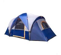AKTIVE Tienda de campaña 6 Personas, 2 dormitorios, 455x220x190 cm, Poliéster, Varillas Fibra de Vidrio, Mosquiteras, Impermeable, 14 piquetas, Bolsa Transporte, Tiendas Camping (63188)