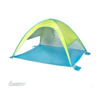 Aktive – Paravientos playa pop-up 175x150x105 cm, poliéster, revest. plateado, UV50, verde/azul
