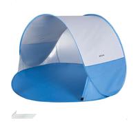 Aktive - Paravientos playa plegable, sistema pop up, color azul, 148x148x90 cm, tejido poliéster, revestimiento interior plateado, protección UV50, 2 varillas fibra de vidrio, incluye 4 piquetas,
