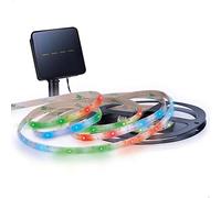 AKTIVE Tira LED Solar Autoadhesiva Multicolor, 90 Luces, 3 m de Luz Multicolor y 4 m de Extensión Total, Sistema de Carga Solar con 5 Lúmenes, Protección IP44