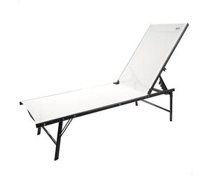 AKTIVE Tumbona jardín Exterior Blanca, de diseño, Plegable y reclinable en 6 Posiciones, Material Textileno, Peso máx soportado 110kg. Medidas 180x49x35cm, Hamacas y tumbonas (61105)
