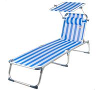 Aktive Tumbona Plegable de Aluminio con Parasol 186x49x30cm