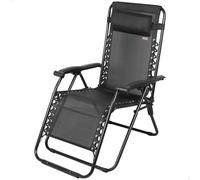 Aktive Tumbona plegable de jardín 61166 – Gris, gravedad cero, acero, soporta 110 kg