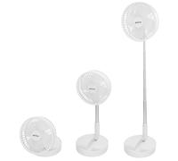 Aktive Ventilador inalámbrico plegado compacto blanco, 4 modos, 2-6 h autonomía, tubo 36-83 cm