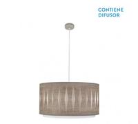 Abrila Alexandra Níquel/Madera Gris - Colgante Moderno 2Xe27 50 Cm