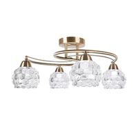 AKUNADECOR Lampara De Techo De 4 Luces Tulipa Glass Cuero De