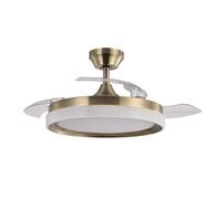 Fabrilamp Ventilador de techo Abrila Zenit DC LED 59W aspas retráctiles, memoria y mando - Cuero