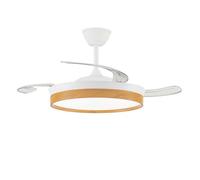 AKUNADECOR Ventilador de techo Fragata L Blanco con luz LED y motor DC de bajo consumo | 6 velocidades y láminas retráctiles