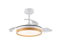 Akunadecor - Ventilador de techo modelo DOÑANA S blanco/haya motor DC 6 velocidades Tecnología Led 46W sistema CCT 4620Lm Control remoto con temporizador, luz regulable en color e intensidad, Memoria