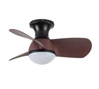 Akunadecor - Ventilador de techo modelo KUKI negro madera, motor DC 6 velocidades Tecnología Led 20W sistema CCT 2000 Lúmenes, Control remoto con temporizador, luz regulable en color e intensidad,