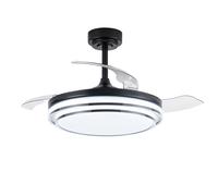 Akunadecor - Ventilador de techo modelo PAMPIN L negro, motor DC 6 velocidades Tecnología Led 72W sistema CCT 7920 Lúmenes, Control remoto con temporizador, luz regulable en color e intensidad, Memori