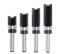 AKYLIN 4 fresas de enrasado, vástago de 6 mm, fresa de fotocopiadora para fresadora, fresa enrasada con anillo de arranque superior, juego de herramientas de corte para madera