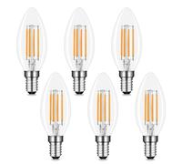 Akynite Bombilla LED E14 Luz Fría 6000K, 400LM, 4W Equivalente a 40W, C35 Casquillo Fino, No Regulable, 220-240V, Pack de 6