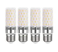 Akynite Bombilla LED E27 12W Luz Calida 3000K, 1450 Lumenes, Equivalente Lámpara Halógena 100W, Ángulo 360, No Regulable, Edison LED E27 Maiz Blanco Calido para Lámpara de Techo, pack de 4