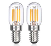 Akynite Bombilla Nevera LED T22 E14 3W Luz Cálida 2700K, 250LM, CA 230V, Equivalente 25W, No Regulable, Casquillo Fino Tubular Filamento LED para Campana de Cocina Luz Pequeña, Pack de 2