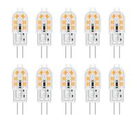 Akynite G4 LED 12V 2W Luz Cálida 3000K para Camper, 200LM, Bombilla Halógena G4 10W 20W Equivalente, no regulable, Bi-pin Casquillo 12V LED AC DC para Campana Cocina, pack de 10