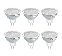 Akynite MR16 GU5.3 3W 12V LED Luz Fria 6000K, Ø50mm, 120 grados, Equivalente Halógeno GU5.3 20W, 300 lm, CA CC 12V Foco LED Blanco Frio para Luz Cocina Armario, no regulable, pack de 6
