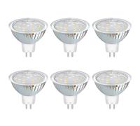 Akynite MR16 GU5.3 3W 12V LED Luz Neutra 4000K, Ø50mm, 120 grados, Equivalente Halógeno GU5.3 20W, 300LM, CA CC 12V Foco LED para Luz Cocina Armario, no regulable, pack de 6