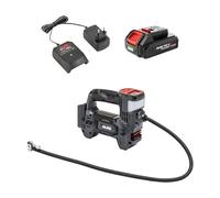 AL-KO Compresor de aire con batería ACD 1810, rango de presión de 0,2 - 10,3 bar, 3 adaptadores, 0,9 kg, apagado automático, incluye batería de iones de litio de 2,0 Ah de 18 V/36 V y cargador