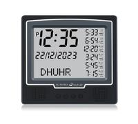 Al salama Azan Reloj despertador automático digital en todo el mundo, 8 tonos de oración azan, reloj de oración musulmán para decoración del hogar, regalo Ramadán (negro)