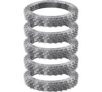 Alambre de púas afiladas, 74 metros de alambre de púas afiladas, 5 rollos de valla de alambre de púas afiladas, valla de alambre de púas afiladas, alambre de púas afiladas galvanizado, rollos de alamb