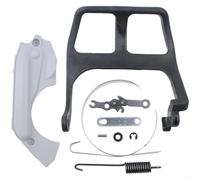 Alanmoship 1 paquete MS180 Kit de freno de motosierra con correa deflectora frontal de 170 mm, cubierta de resorte de palanca para equipos agrícolas Stihl Forestal, color negro