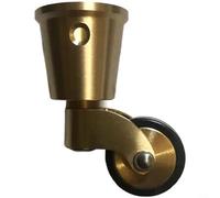 Alanmoship 4 ruedas de latón de 360° con rodamientos silenciosos para mesas de sofá, ruedas de muebles resistentes, color dorado y negro, 60 mm de longitud, soporte para plantas