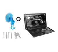 Alanmoship Caja de ducha portátil para exteriores con interruptor de agua fría y caliente, manguera de metal retráctil de 15 m, diseño compacto para remolque de camping para autocaravana, negro o