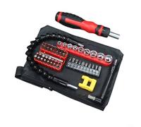 Alanmoship Juego de destornilladores de doble extremo en forma de L con puntas magnéticas y mango antideslizante, conector de broca de 6,35 mm, núcleo de acero para reparaciones de espacios reducidos