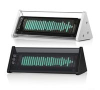 Alanmoship VFD Audio para analizador de espectro con 5.0, caja selectora AUX dual de 3.5 mm y reloj de escritorio, pantalla de música de 80 Hz-16 KHz, control remoto, carcasa de aluminio, para PC