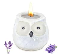 Alaoo Velas Perfumadas para Mujer,Velas Aromaticas Decorativas,Vela perfumada de búho encantador,Elegante Vela Perfumada de Lavanda,para Yoga Baño Dormitorio,Blanco