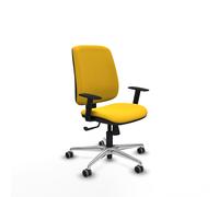 Alares tapizada sincro similpiel amarillo brazos 1d base aluminio rued