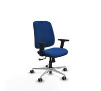 Alares tapizada sincro similpiel azul brazos 2d base aluminio ruedas 6