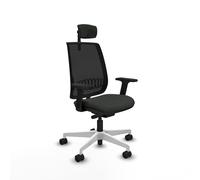 Alares traslack malla negra bali negro brazos 2D base blanca cabecero 2D ruedas 65 mm nailon