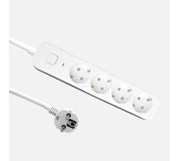 Alargadera dalton c/cable 1,5m 3gx1,5mm blanco/gris 4enchufes+interrup