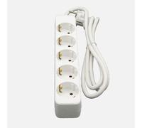 Alargadera florey cable 1,5m 3gx1,5mm2, 5enchufes blanco 4x5x24cm