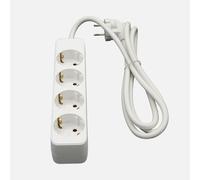 Alargadera florey cable 3m 3gx1,5mm2, 4enchufes blanco 4x4x22cm