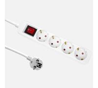 Alargadera florey cable 3m 3gx1,5mm2, 4enchufes+interruptores blanca p