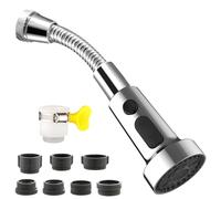 Alargador Aireador de Grifo Cocina Fregadero con Manguera, M24/M22 Extensor Grifo con Adaptador Grifo Cocina, Boquilla Atomizador Burbujeador Grifo con 3 Modos, Flexible Difusor Filtro para Lavabo