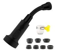 Alargador Aireador de Grifo Cocina Fregadero con Manguera, M24 Negro Extensor Grifo con Adaptador Grifo Cocina, Flexible Difusor Filtro para Lavabo, Boquilla Atomizador Burbujeador Grifo con 3 Modos