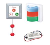 Alarma de Emergencia Inalámbrica para Baño Adaptado a Batería | Kit SOS Aseo Discapacitados y Personas con Movilidad Reducida | Tirador Cuerda Roja | Normativa CTE