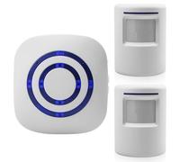 Alarma de entrada inalámbrica, detector de movimiento inalámbrico con 2 receptores y 1 sensor PIR, alarma de bienvenida, sistema de alarma inalámbrico para comercios, autocaravanas, casas, garajes