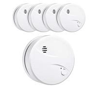 Alarma de Humo de 10 años con batería HEIMAN, VdS/BOSEC/EN14604 CE certificación Detector de Humo, Sensor fotoeléctrico con función de verificación automática de alarma-625PHS (5 Unidades)