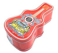 Alasum 2 Huchas con Forma De Guitarra De Hojalata Rojo Negro | Pack de 2 Huchas De Hojalata Con Forma De Guitarra, 23 X 7,8 X 12 Cm, Para Guardar Monedas Y Decorar HabitacióN O Escritorio
