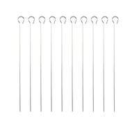 Alasum 25 Piezas de Ganchos de Acero Inoxidable Forma Redonda Nueve para Barbacoa, Tamaño Largo y Cocción Uniforme, Ideales para Camping y Restaurante