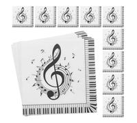 Alasum 40 Servilletas de Papel Notas Musicales, Cuadradas y Resistentes, Ideales para Celebraciones Festivas y Cumpleaños Temáticos de Música