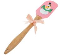 Alasum Espátula de Silicona Navideña Mango de Madera para Mezclar Mantequilla y Crema, Utensilio para Hornear y Cocinar en Navidad Diseño Adorable